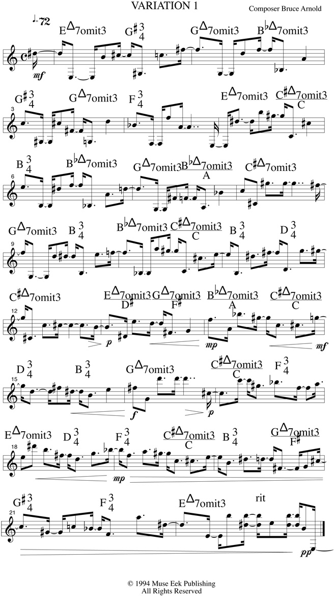 Chord Spellings in 12 Tone Tune