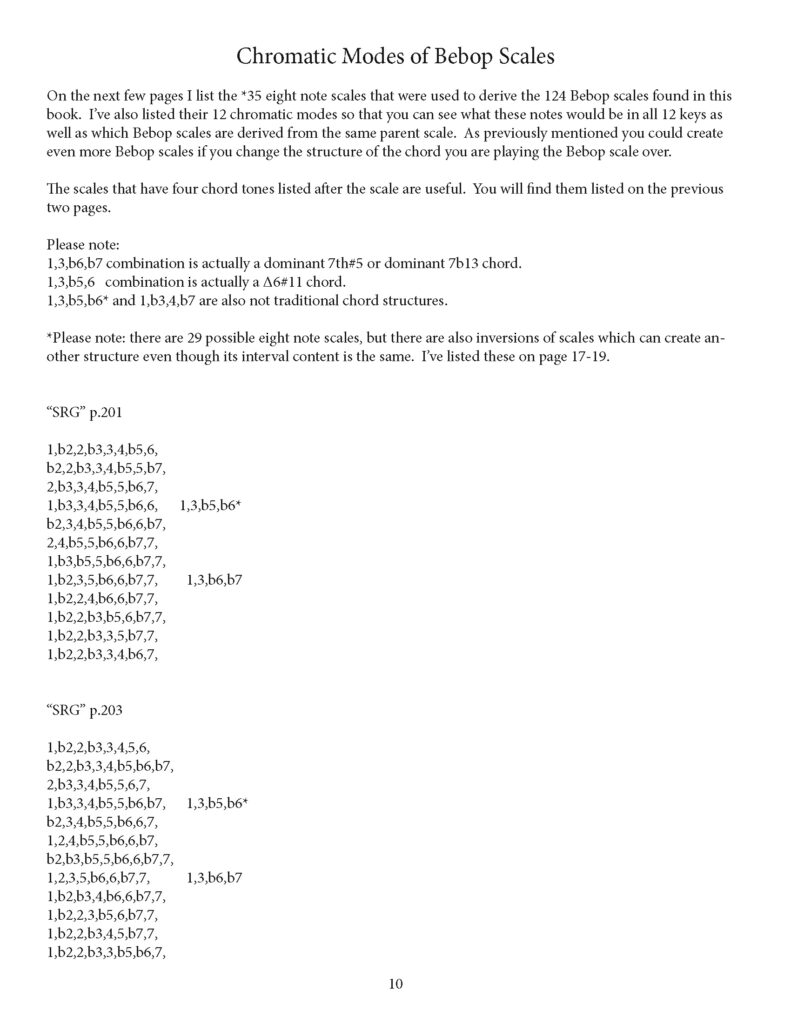 Bebop Scales 124 Bebop Scales and Their Application Chromatic Modes